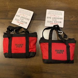 Trader Joe’s micro tote with grocery bag Lot 2 New